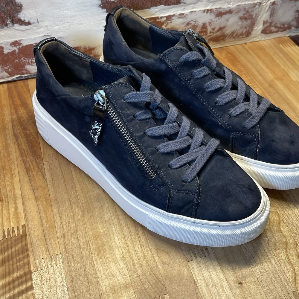 Paul Green Hadley Mens Platform Sneakers Size 6.5 US Shoes Suede‎ Navy Blue
